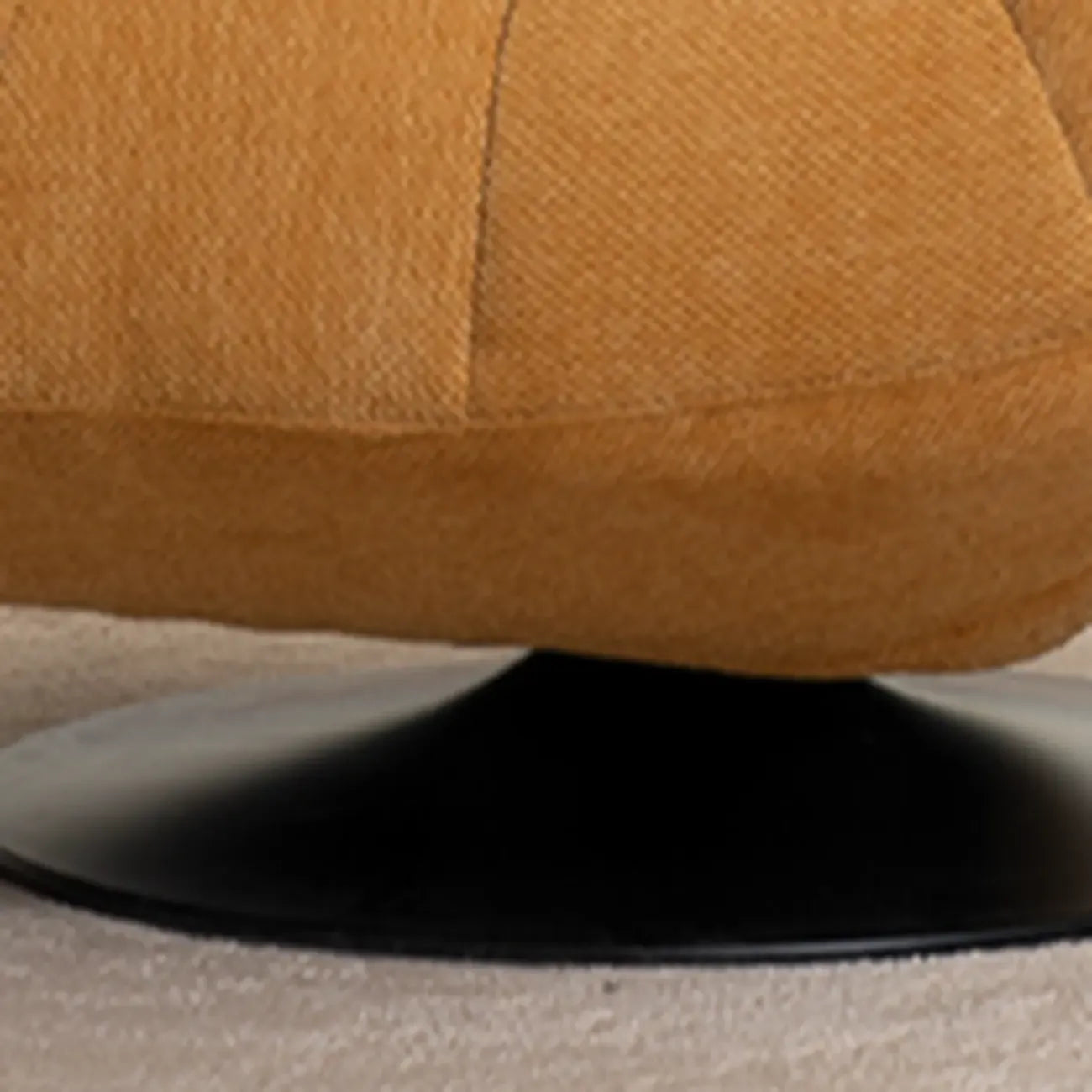 Yellow Trufted Chenille Fabric Swivel Accent Chair