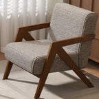 Arm Chair Linen Faux Leather Living Room