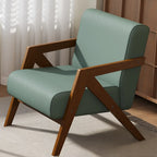 Arm Chair Linen Faux Leather Living Room