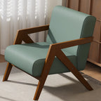 Arm Chair Linen Faux Leather Living Room