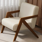 Arm Chair Linen Faux Leather Living Room