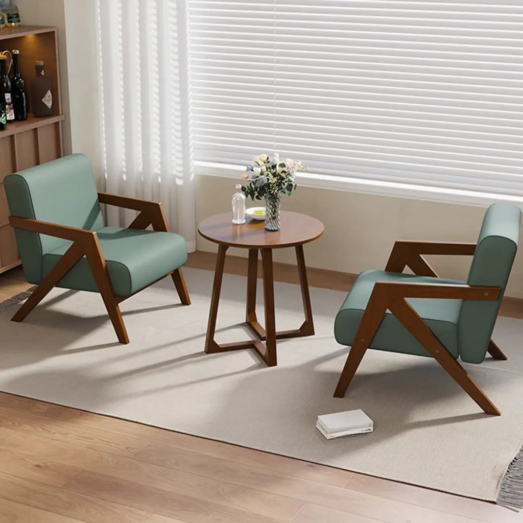 Arm Chair Linen Faux Leather Living Room