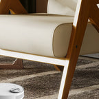 Arm Chair Linen Faux Leather Living Room