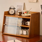 Modern Natural Wood Buffet with Sliding Doors