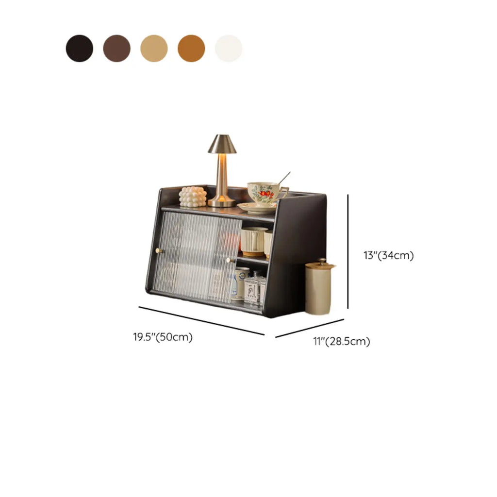 Modern Natural Wood Buffet with Sliding Doors