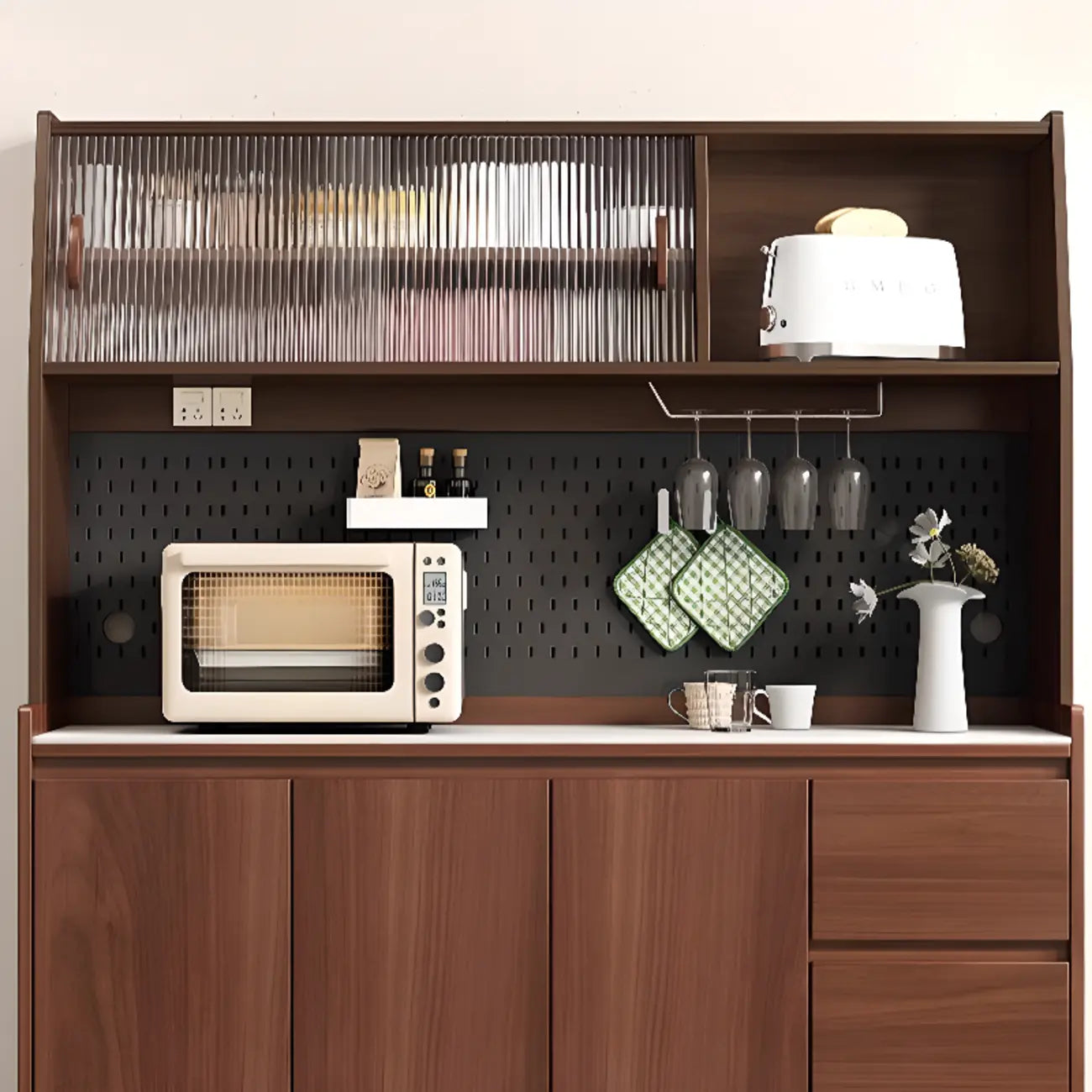Modern Slab Stone Countertop Kitchen Sideboard