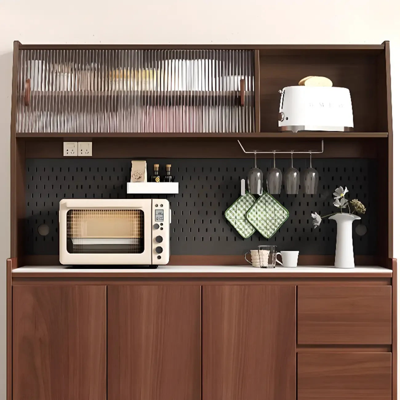 Modern Slab Stone Countertop Kitchen Sideboard