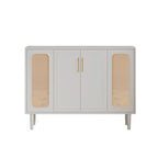 Modern Ink Wood Slab Buffet with Adjustable Shelving