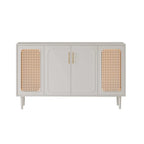 Modern Ink Wood Slab Buffet with Adjustable Shelving