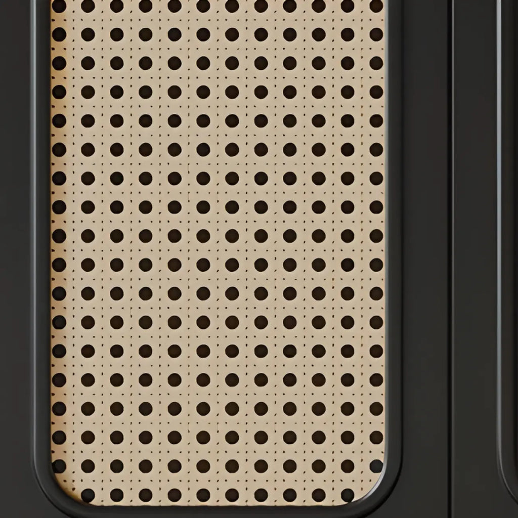 Modern Ink Wood Slab Buffet with Adjustable Shelving