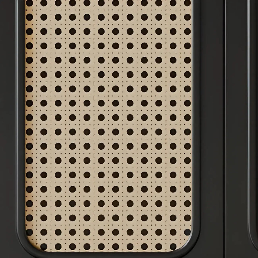 Modern Ink Wood Slab Buffet with Adjustable Shelving