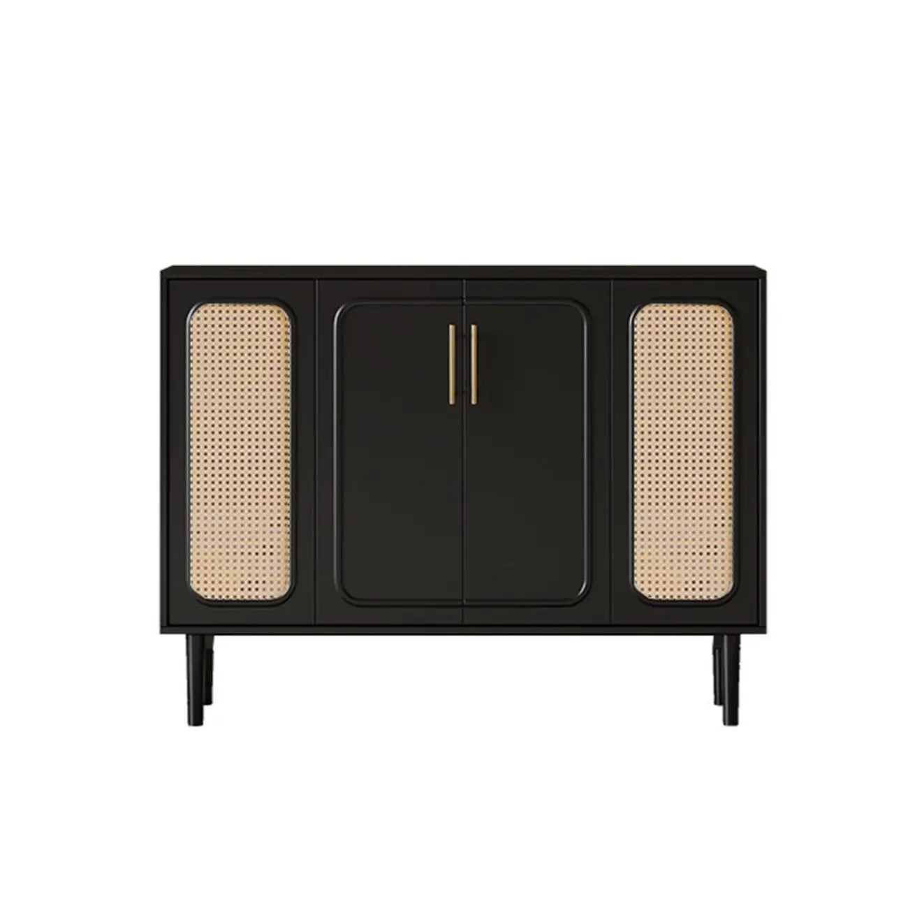 Modern Ink Wood Slab Buffet with Adjustable Shelving