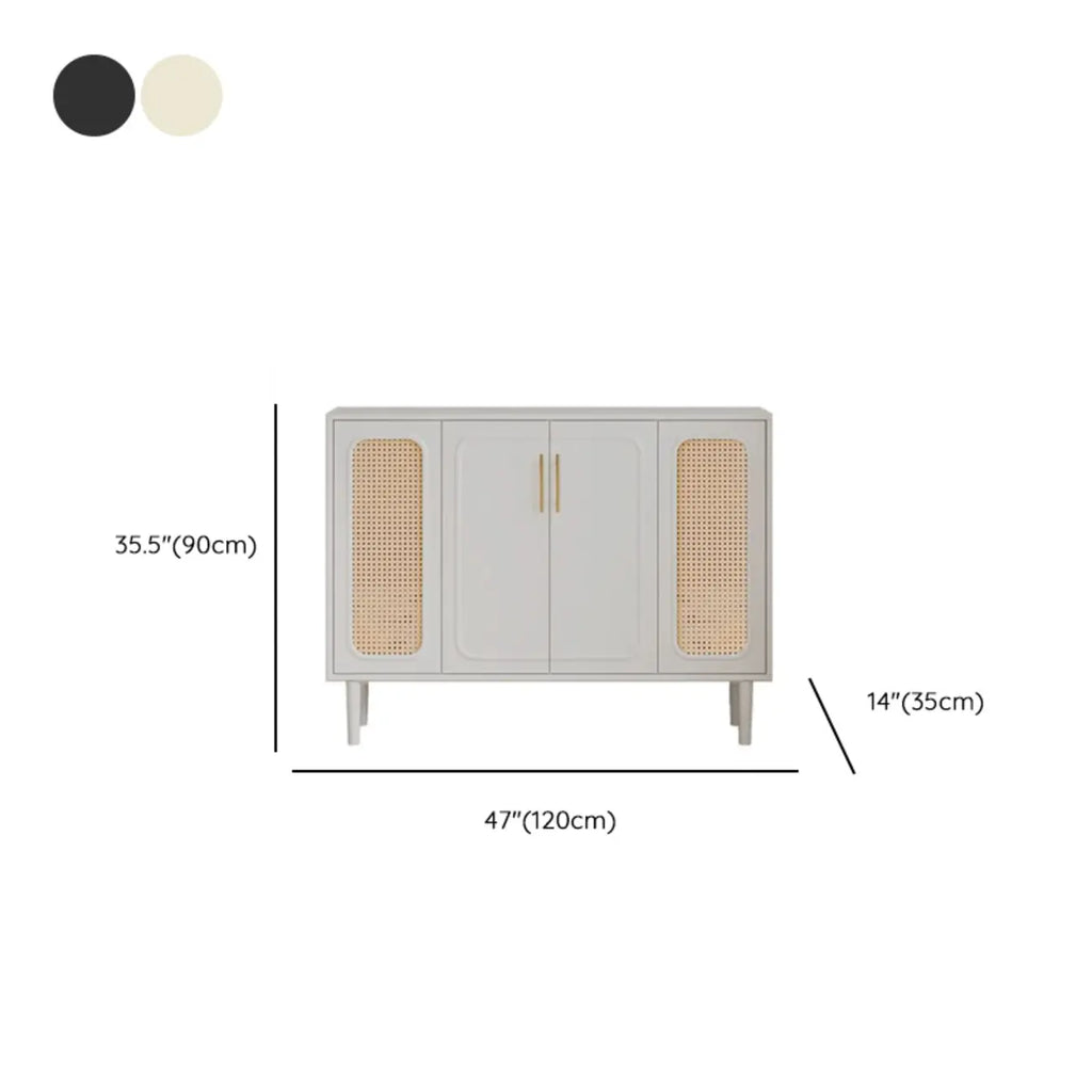 Modern Ink Wood Slab Buffet with Adjustable Shelving