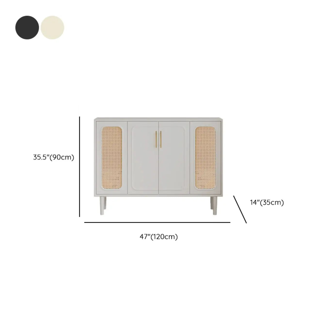 Modern Ink Wood Slab Buffet with Adjustable Shelving