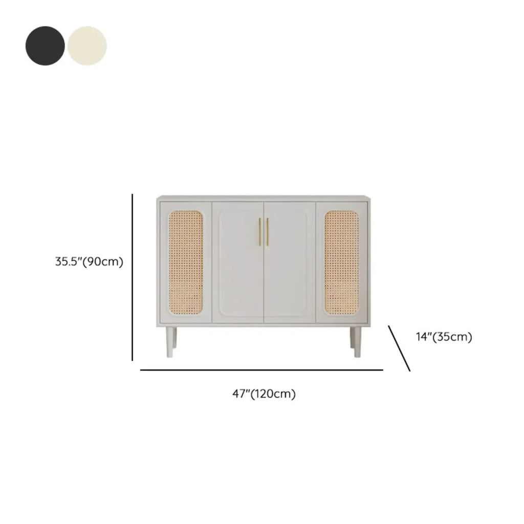 Modern Ink Wood Slab Buffet with Adjustable Shelving