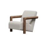 Minimalist White Mohair Fabric Living Room Arm Chair