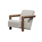 Minimalist White Mohair Fabric Living Room Arm Chair