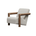 Minimalist White Mohair Fabric Living Room Arm Chair