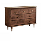 Mid-Century Walnut Wood Dresser Set with Ample Storage