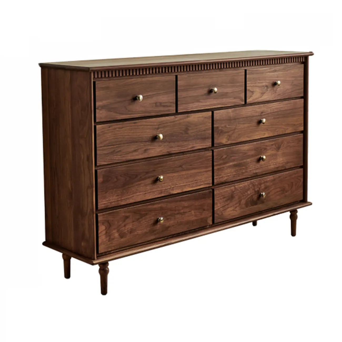 Mid-Century Walnut Wood Dresser Set with Ample Storage