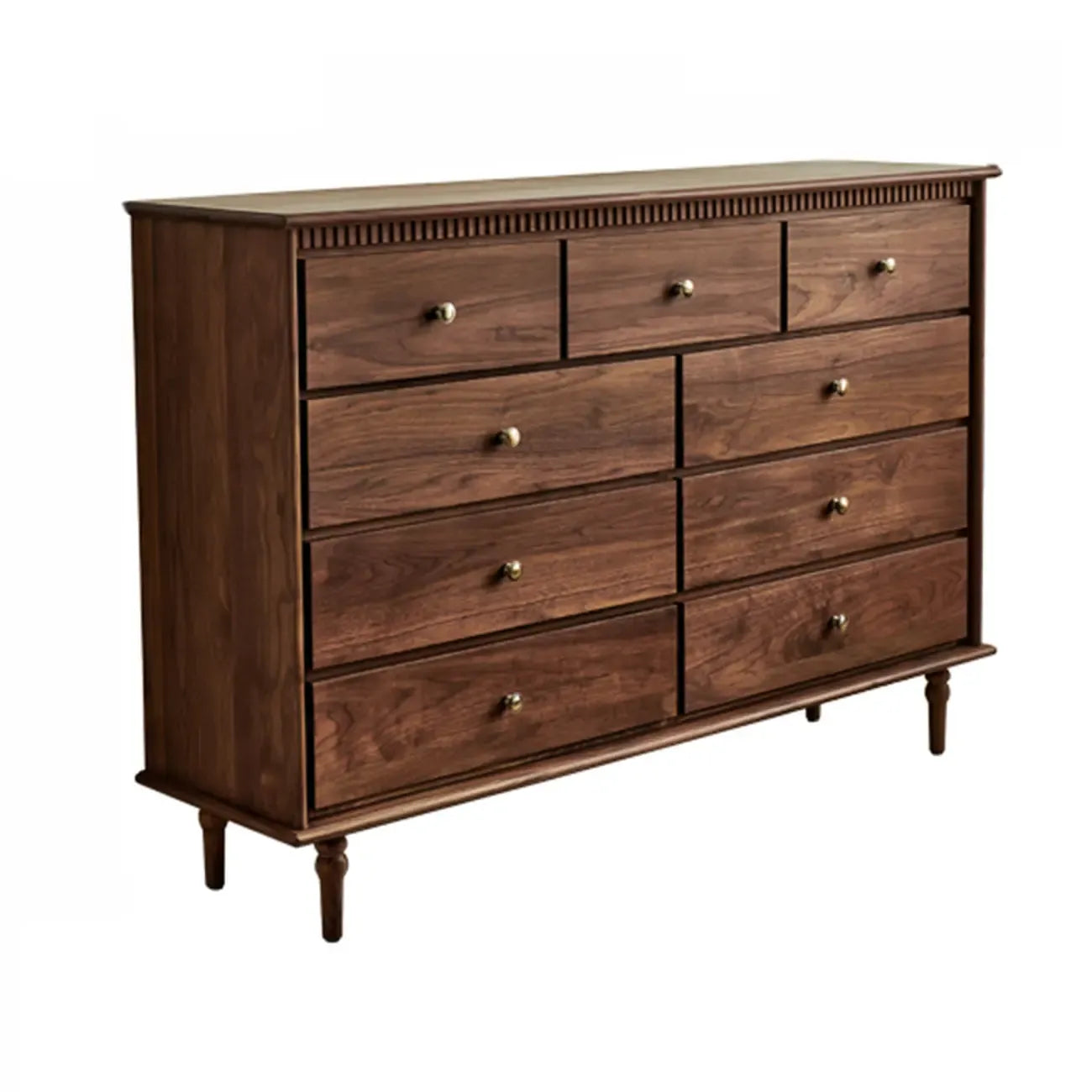 Mid-Century Walnut Wood Dresser Set with Ample Storage