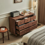 Mid-Century Walnut Wood Dresser Set with Ample Storage