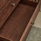 Mid-Century Walnut Wood Dresser Set with Ample Storage