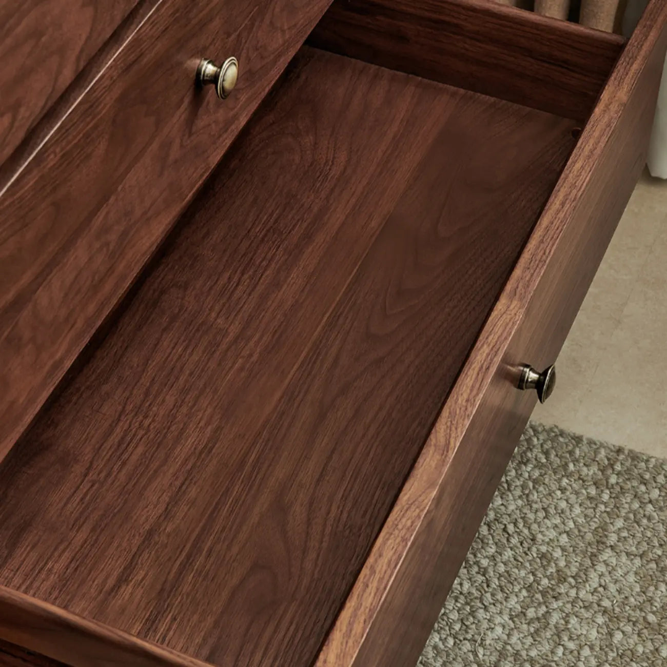 Mid-Century Walnut Wood Dresser Set with Ample Storage