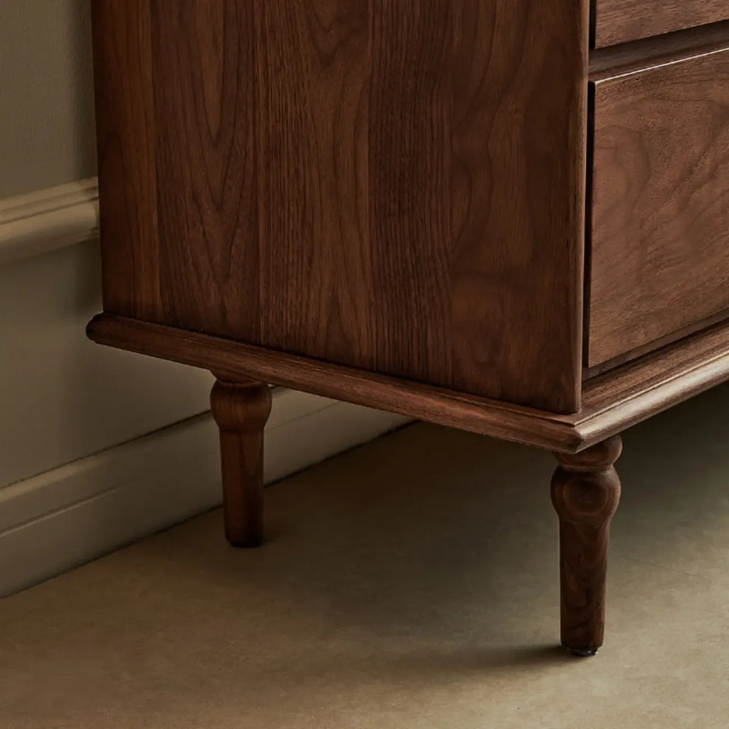 Mid-Century Walnut Wood Dresser Set with Ample Storage