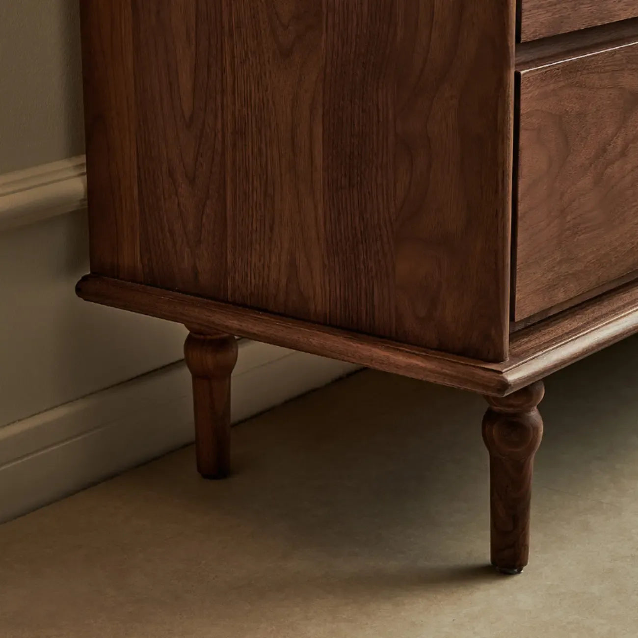 Mid-Century Walnut Wood Dresser Set with Ample Storage