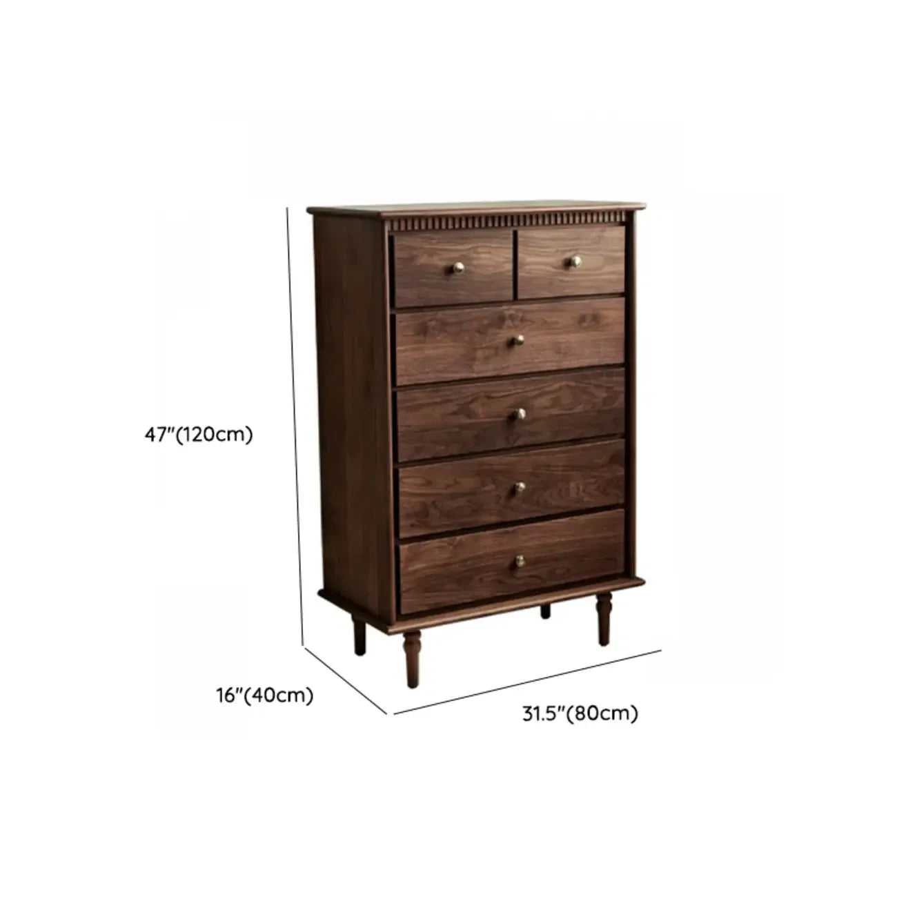 Mid-Century Walnut Wood Dresser Set with Ample Storage