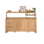 Modern Wood Sideboard with Shelves and Drawers