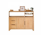 Modern Wood Sideboard with Shelves and Drawers