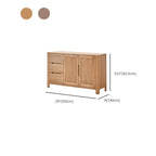 Modern Wood Sideboard with Shelves and Drawers