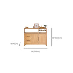 Modern Wood Sideboard with Shelves and Drawers