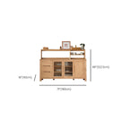 Modern Wood Sideboard with Shelves and Drawers