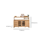 Modern Wood Sideboard with Shelves and Drawers