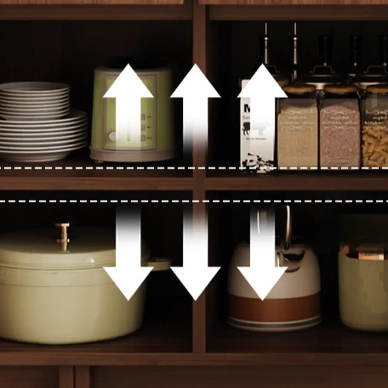 Modern Wood Sideboard with Adjustable Storage