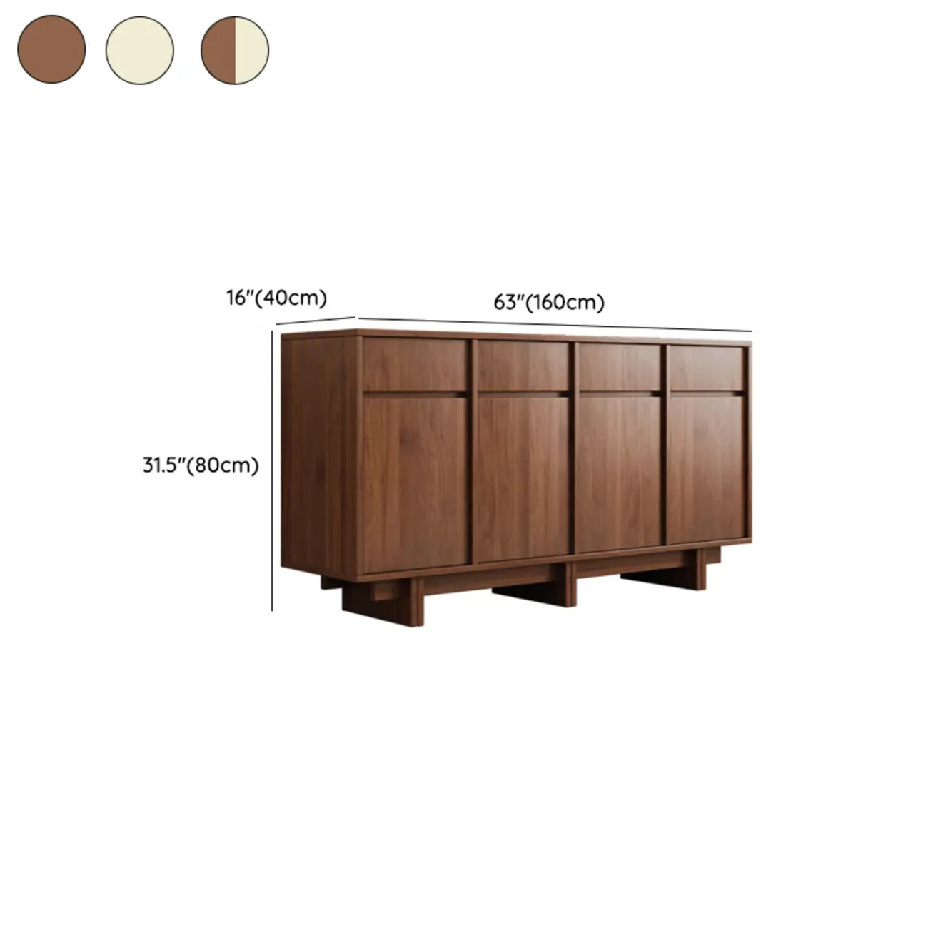 Modern Wood Sideboard with Adjustable Storage