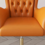 Modern Orange Executive Swivel Chair with Tufted Leather