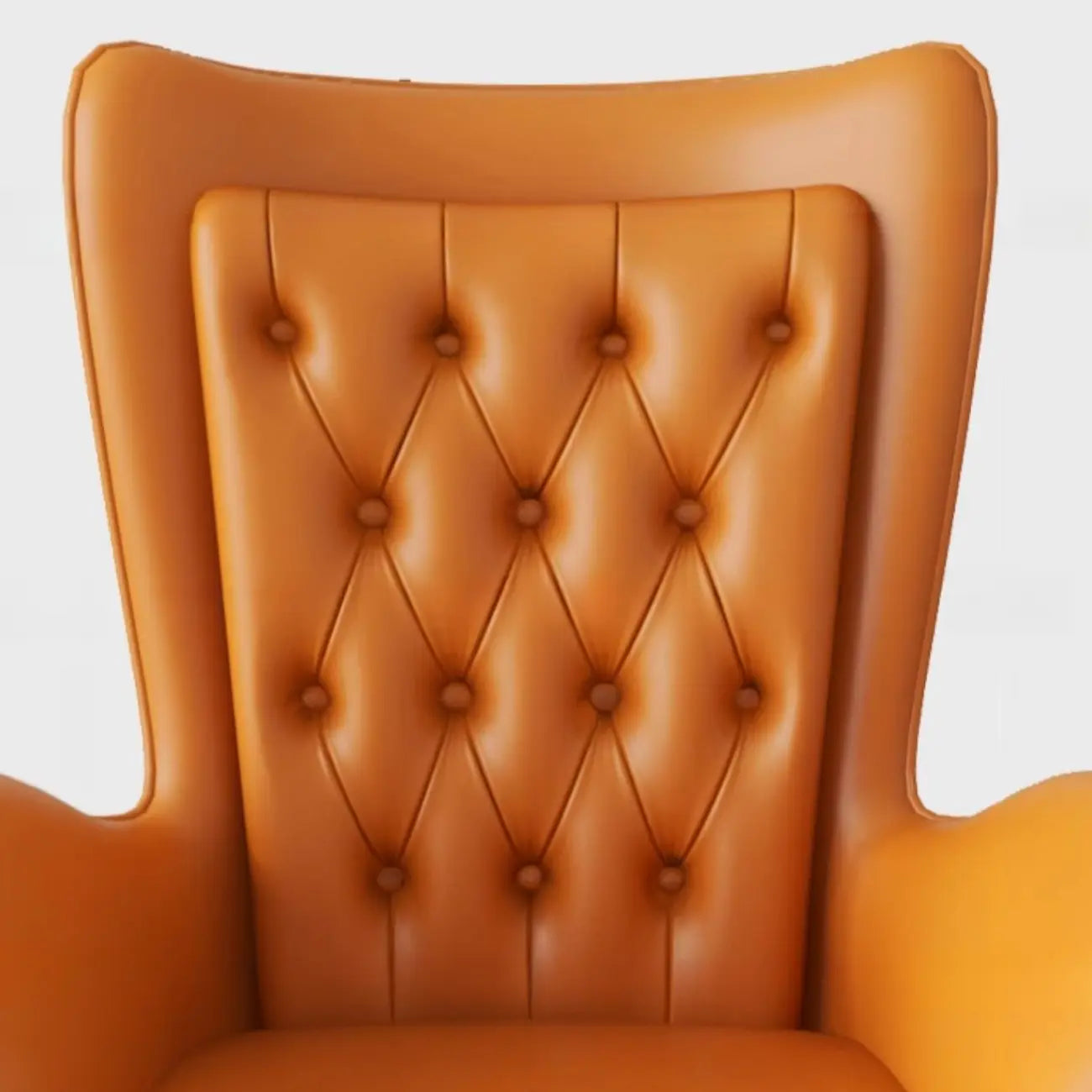 Modern Orange Executive Swivel Chair with Tufted Leather