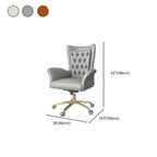 Modern Orange Executive Swivel Chair with Tufted Leather