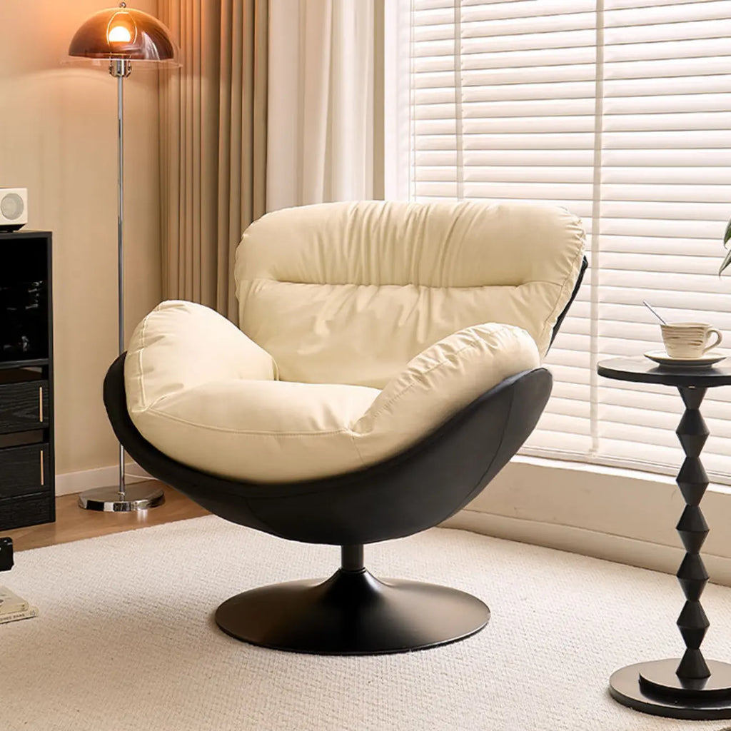 Simple Modern Cat-Resistant Leather Swivel Accent Chair