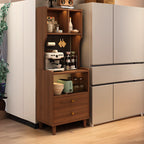 Modern Narrow Wood Kitchen Sideboard Open Storage