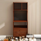 Modern Narrow Wood Kitchen Sideboard Open Storage