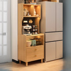 Modern Narrow Wood Kitchen Sideboard Open Storage