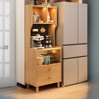 Modern Narrow Wood Kitchen Sideboard Open Storage