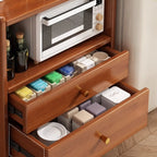 Modern Narrow Wood Kitchen Sideboard Open Storage