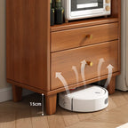 Modern Narrow Wood Kitchen Sideboard Open Storage