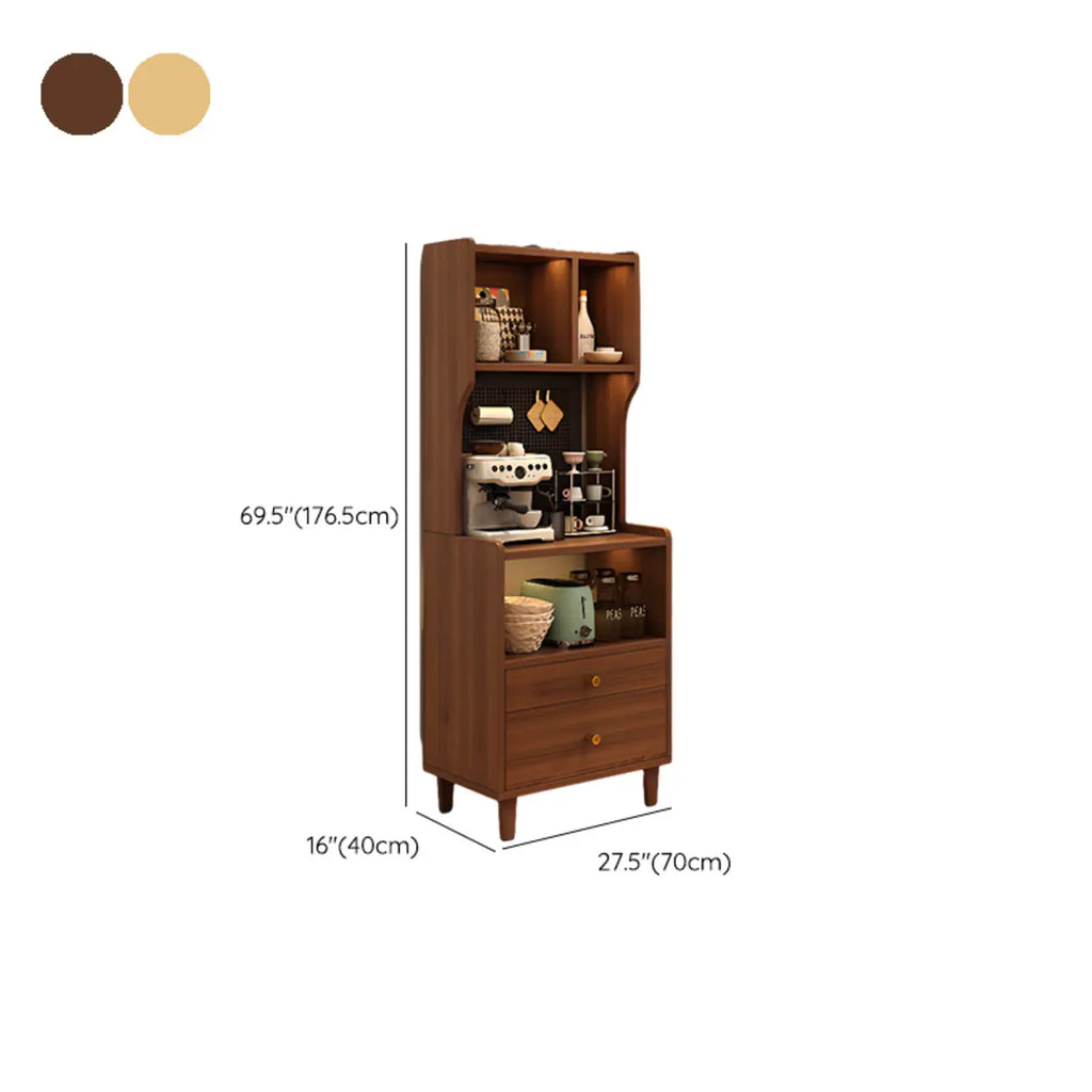 Modern Narrow Wood Kitchen Sideboard Open Storage